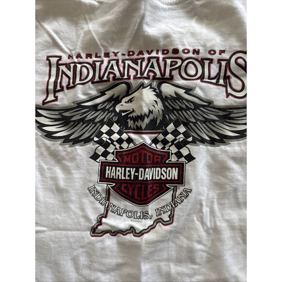Vintage Harley Davidson T-Shirt Mens Indianapolis Motorcycles Eagle Flag 2006 - Picture 7 of 8